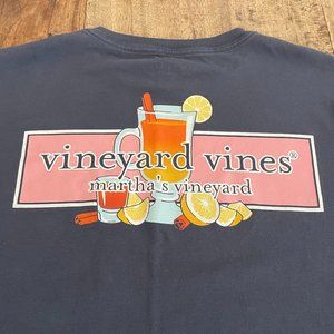 Vineyard Vines Women Long Sleeve T Shirt - SMALL - Margarita Drinks Whale Logo